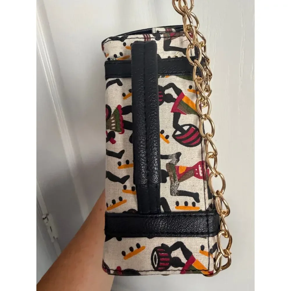 African Tribal Print Box Crossbody Purse Top Handle Satchel Novelty Handbag